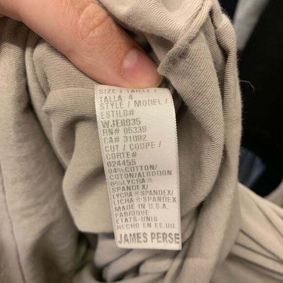 NWT Standard James Perse Dress Classic Skinny Coyote Beige Midi Rouched Minimal - Picture 7 of 9